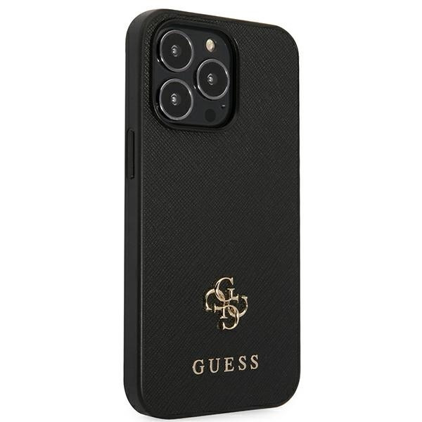 Guess GUHCP13LPS4MK iPhone 13 Pro / 13 6.1" schwarz/schwarz hartcase Saffiano 4G Small Metal Logo