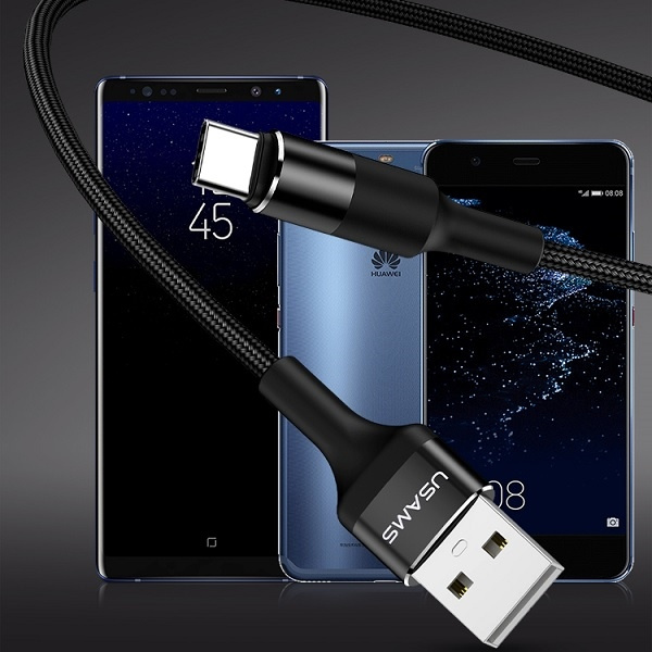 Kábel Opletený USAMS USB-C 2A 1,2 m čierny