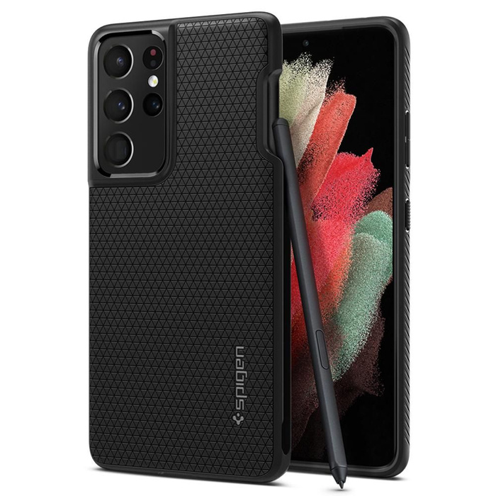Pouzdro SPIGEN Galaxy S21 Ultra Liquid Air Pen Matte Black Case