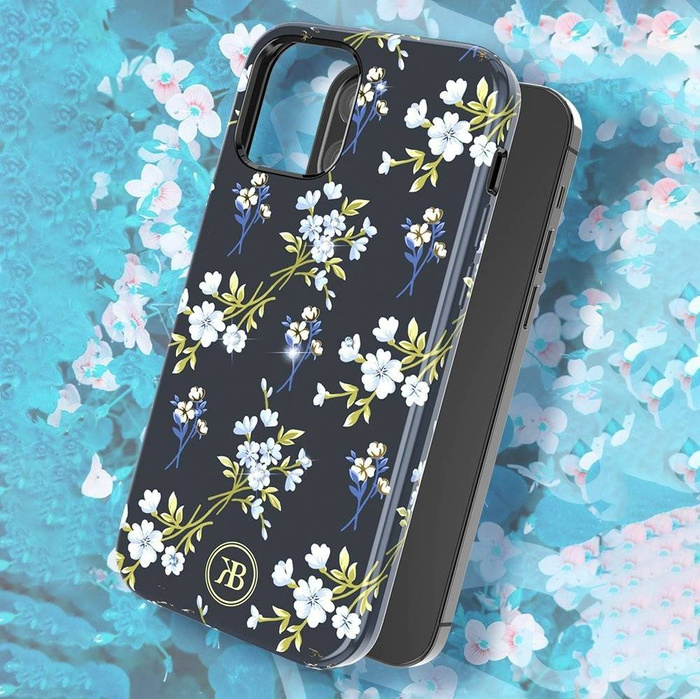 Kingxbar Blossom Hülle verziert mit originalen Swarovski-Kristallen iPhone 12 mini mehrfarbig (Gardenia)