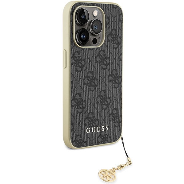 Guess GUHCP15LGF4GGR iPhone 15 Pro 6.1" gris/gris durcase 4G Charms Collection