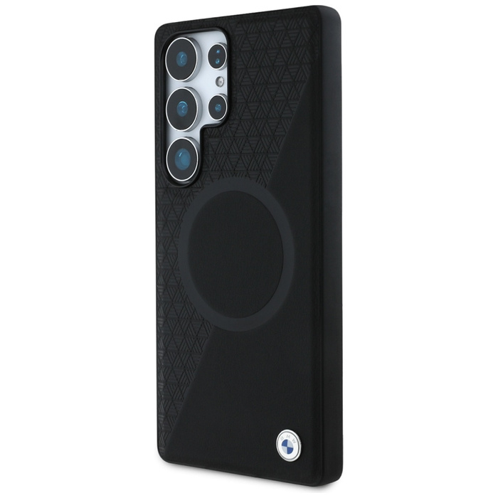 Cover BMW Leather Half Textured MagSafe per Samsung Galaxy S25 Ultra nero