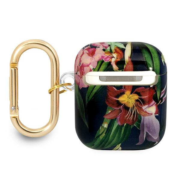 Case GUESS Apple AirPods Cover Flower Strap Collection Blue Case