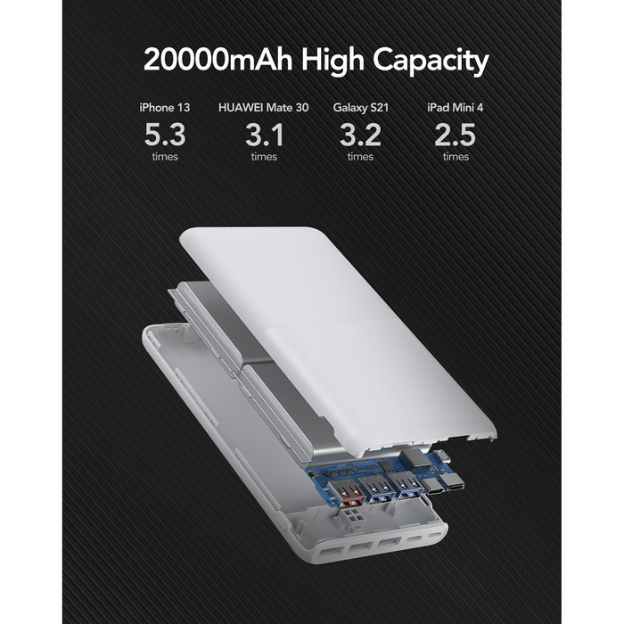 Powerbank Veger (W2060) PD QC3.0 3A 20W 20000 mAh czarny