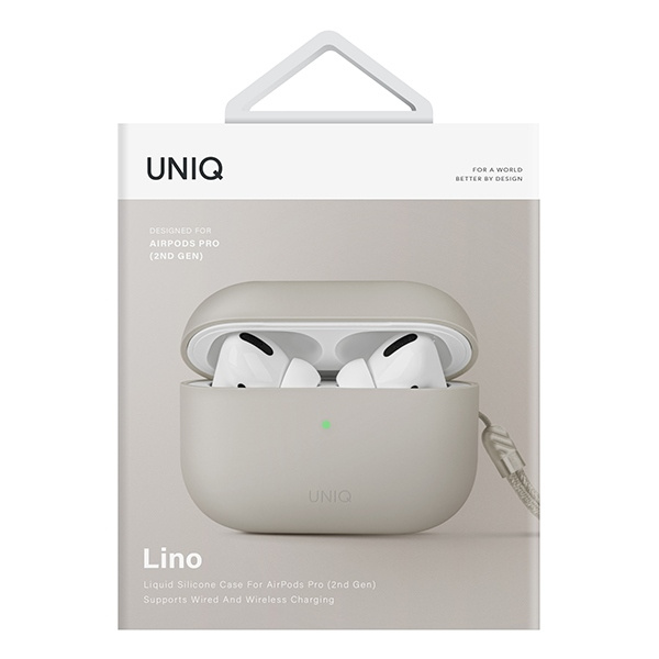 Funda Uniq Lino AirPods Pro 2 gen Silicona beige/beige marfil