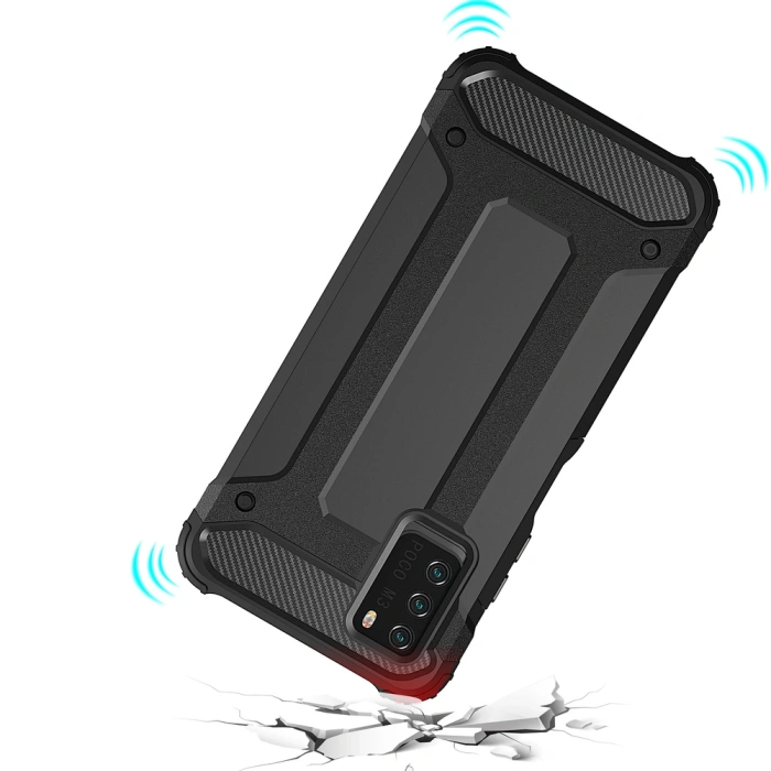 Hybrid Armor pancerne hybrydowe etui pokrowiec Xiaomi Redmi Note 10 5G / Poco M3 Pro srebrny