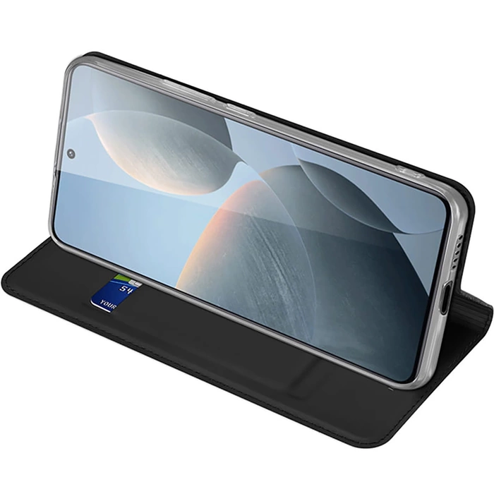 Dux Ducis Skin Pro Hülle für Xiaomi Poco X6 Pro 5G / Redmi K70E mit Klappe und Kartenfach - Schwarz