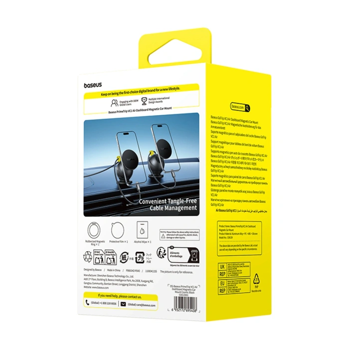 Uchwyt magnetyczny Baseus PrimeTrip VC1 Air na deskę rozdzielczą kompatybilny z MagSafe - czarny
