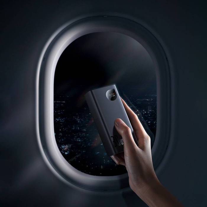 Baseus Adaman2 powerbank s displejem digital 10000mAh 30W 2 x USB / 1x USB Type C Overseas Edition PD QC SCP černá (PPAD040101)