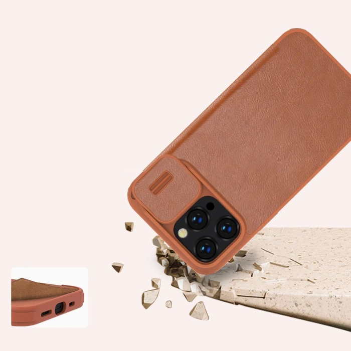 Etui skórzane Nillkin Qin Pro Leather Case do iPhone 14 Pro Max (czarne)