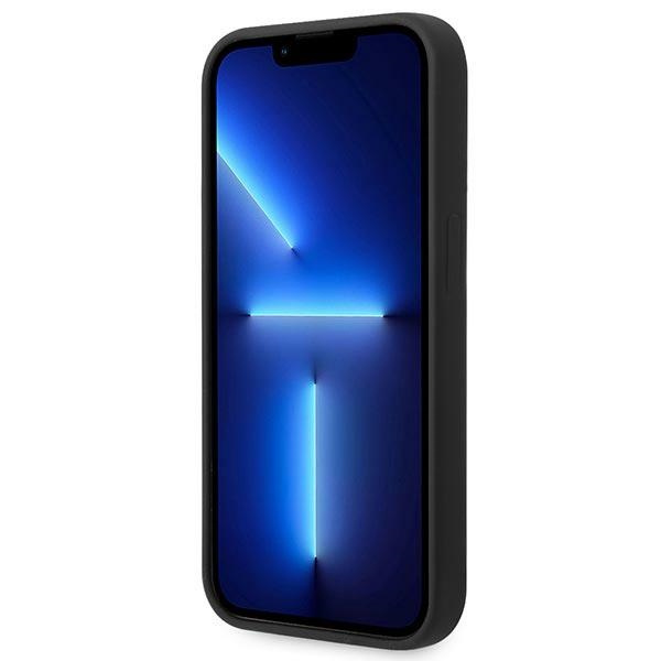 Hülle Guess iPhone 14 Pro 6.1" schwarz/schwarz hart case Silikon-Logo-Platte MagSafe