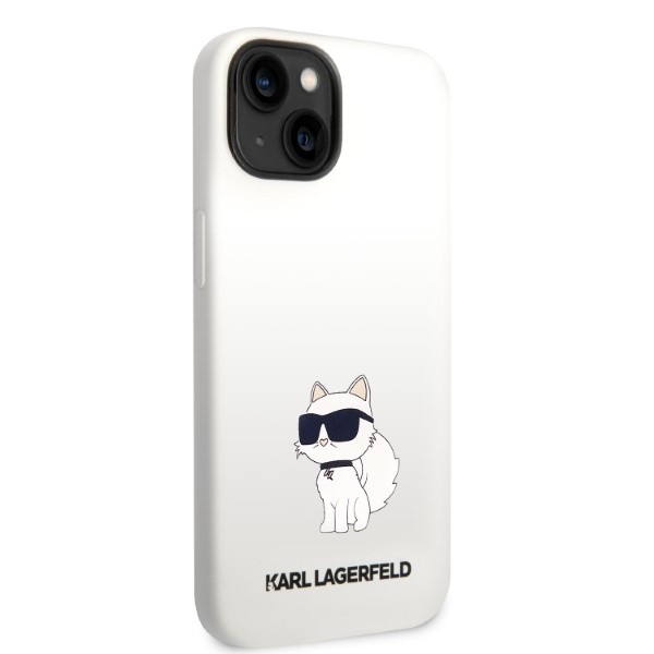 Telefontok Karl Lagerfeld iPhone 14 Plus 6.7" keménycase fehér/fehér szilikon Choupette
