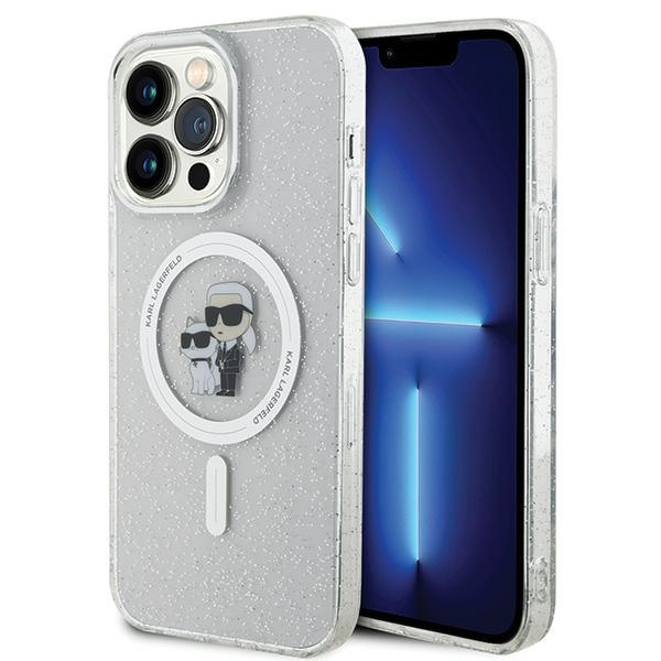 Karl Lagerfeld KLHMP14XHGKCNOT iPhone 14 Pro Max 6,7" trasparente rigidocase Karl&amp;Choupette Glitter MagSafe