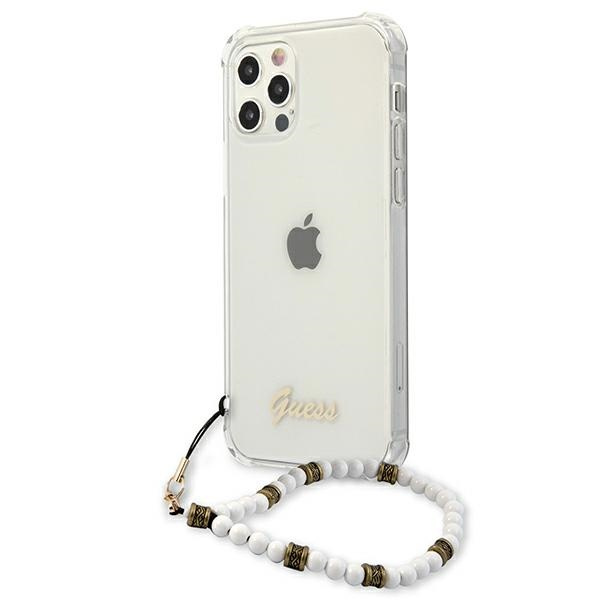 GUESS Case Apple iPhone 12 Pro Max White Pearl Clear Hardcase
