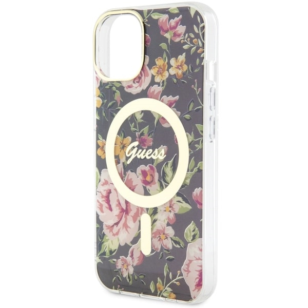 Coque Guess GUHMP14MHCFWSK iPhone 14 Plus 6.7" noir/noircase Flower MagSafe Case