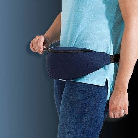 Běžecký pásek ledvinka pouzdro pro telefon klíče doklady peněženka černá