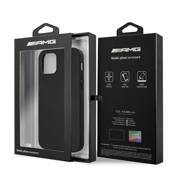 AMG AMHCP12LDOLBK iPhone 12 Pro Max 6,7" schwarz/schwarz hartcase Leder Hot Stamped