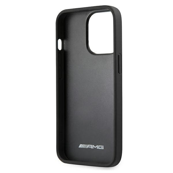 AMG AMHCP13LGSEBK iPhone 13 Pro / 13 6.1" schwarz/schwarz hartcase Leder Debossed Lines
