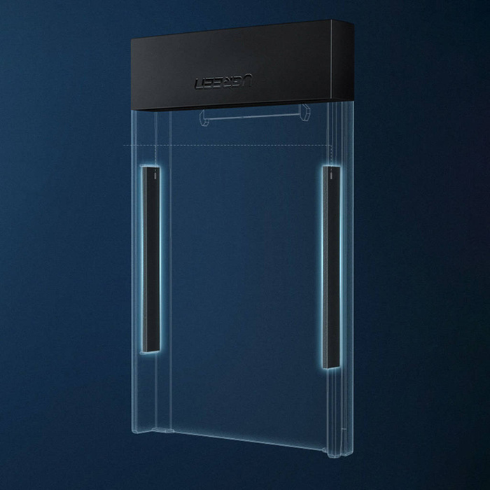 Ugreen Schacht für HDD SSD Festplattengehäuse 2,5'' SATA USB 3.2 Gen 1 (5 Gbps) Micro USB SuperSpeed + 0,5 m Kabel schwarz (CM237 60353)