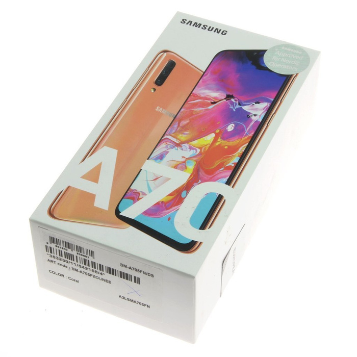 BOX SAMSUNG Galaxy A70 Coral SM-A705 / DS Original EU 2 Pin