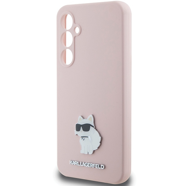 Etui Karl Lagerfeld KLHCS23FESMHCNPP Samsung Galaxy S23 FE S711 różowy/pink Silicone Choupette Metal Pin Case