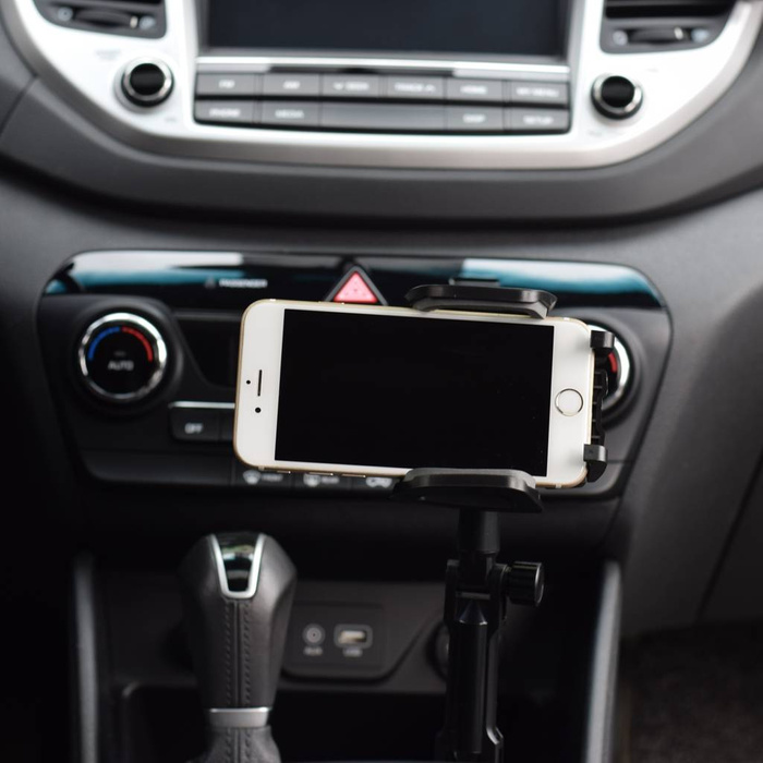 Porta smartphone da auto per portabicchieri nero