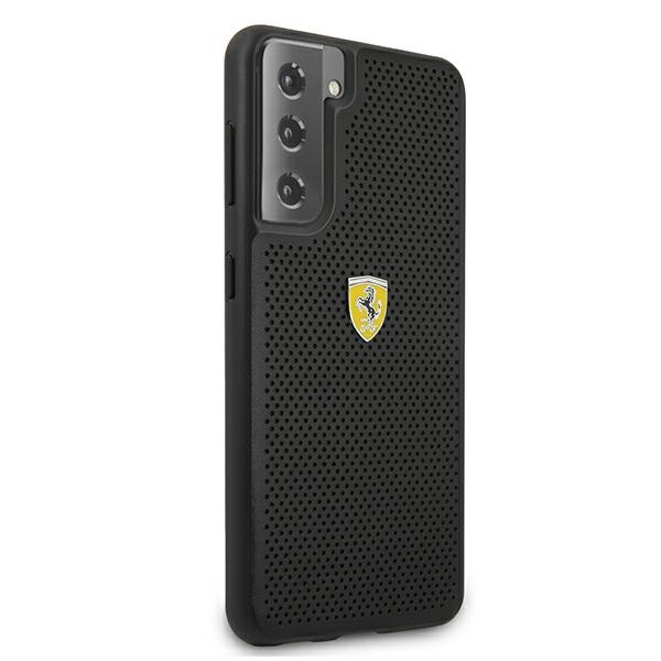 Case FERRARI Samsung Galaxy S21 G991 On Track Perforated FESPEHCS21SBK Black Hardcase
