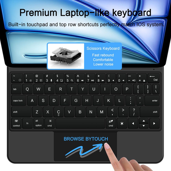 TECH-PROTECT SMARTCASE MAGNETIC + KEYBOARD IPAD AIR 10.9” 4 / 5 / 2020-2022 / 11” 6 / 7 / 2024-2025 BLACK