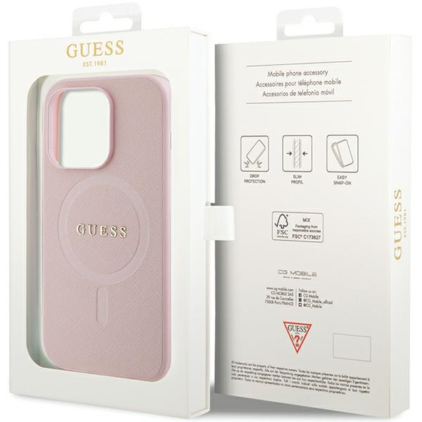 Coque Guess GUHMP13XPSAHMCP iPhone 13 Pro Max 6.7" rose/rose durcase Saffiano MagSafe Case