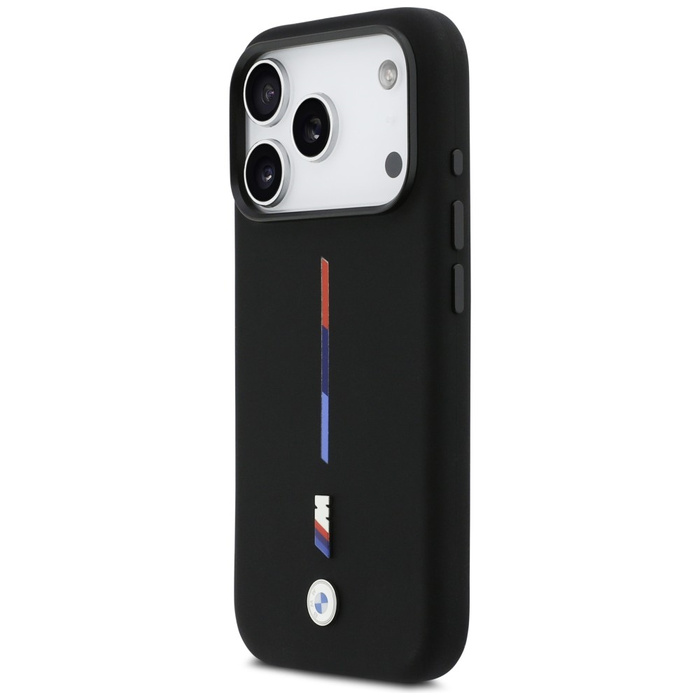 Etui BMW M Silicon Tricolor Line MagSafe do iPhone 17 Pro czarny