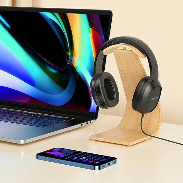 AWEI słuchawki nauszne GM-6 jack 3,5mmczarny/black