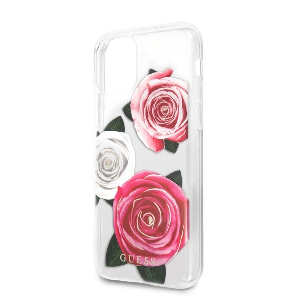 Funda Guess Guhcn58rostrt iPhone 11 Pro Transparente Durocase Flor Deseo Rosa y Blanco Rosa Case