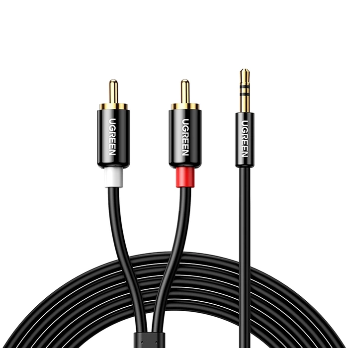 Kábel Jack na 2RCA (Cinch) UGREEN AV116 3,5 mm 1 m (čierny)