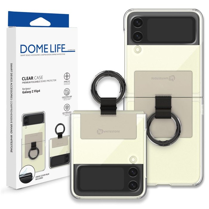 WHITESTONE Clear Case RING GALAXY Z FLIP 4 BEIGE