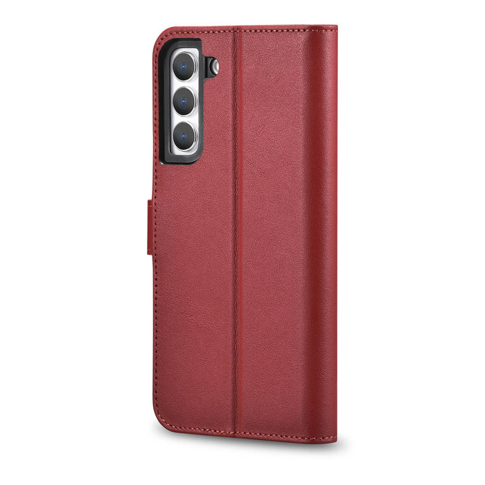 iCarer Haitang Custodia a Portafoglio in Pelle Custodia in Pelle per Samsung Galaxy S22 + (S22 Plus) Custodia a Portafoglio Rosso (AKSM05RD)