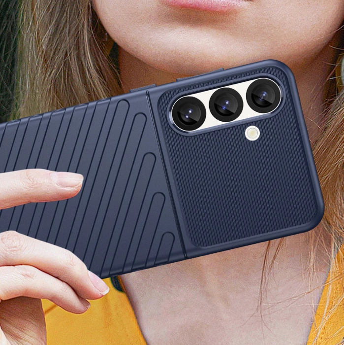 Thunder Case Hülle für Samsung Galaxy S25, silikongepanzerte Hülle - Blau