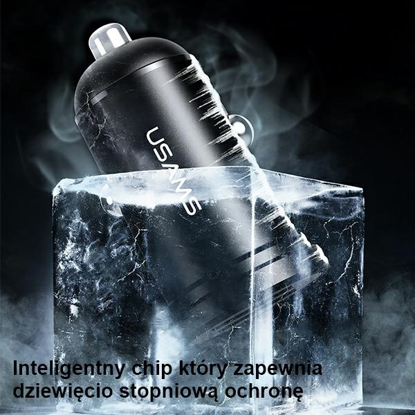 USAMS 2xUSB 2.4A Mini Black Car Charger