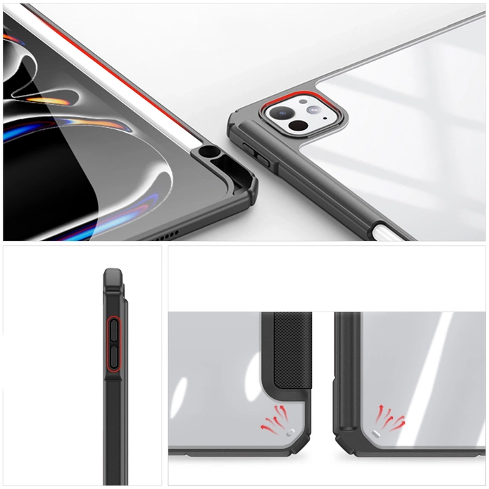 Dux Ducis Toby Hülle mit Klappe und Ständer für iPad Pro 11&quot; 2024 - Schwarz