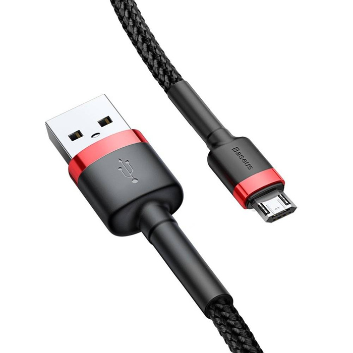 Baseus Cafule Cable durable nylon cable USB / micro USB QC3.0 1.5A 2M black-red (CAMKLF-C91)
