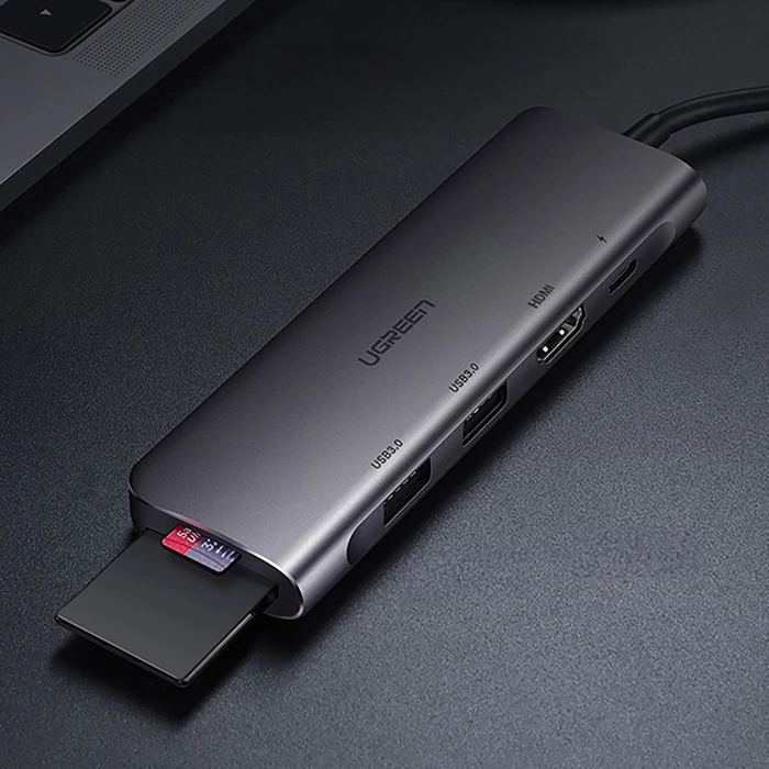 Adattatore HUB UGREEN CM195 da USB-C a HDMI, 2x USB-A 3.0, SD/TF, PD