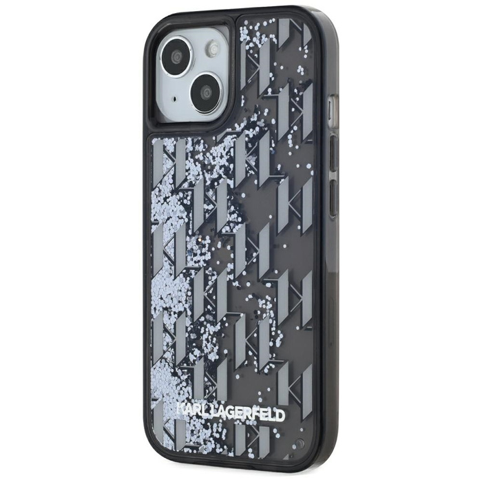 Etui Karl Lagerfeld Liquide Glitter      Monogram Gradient do iPhone 15 czarny