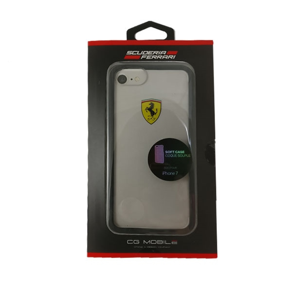 Coque FERRARI Apple iPhone 7 8 Étui noir transparent