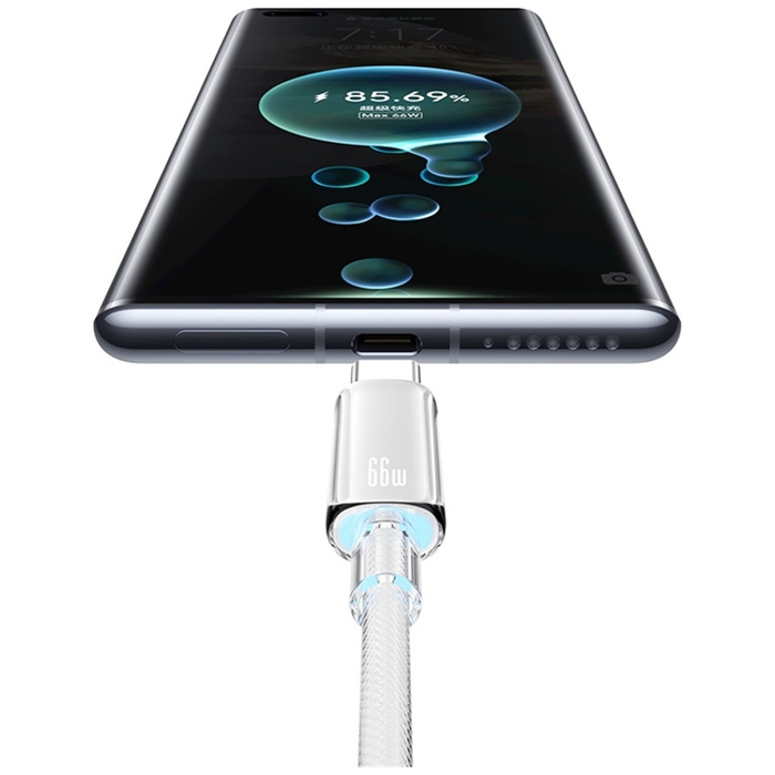 Kabel USAMS Cloud Series US-SJ658 6A     USB-A do USB-C 1,2m niebieski