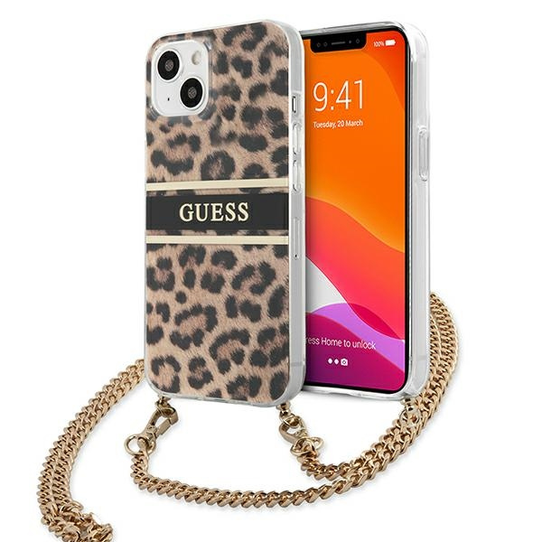  GUESS   13 Mini Leopard Gold Strap Brown Hardcase