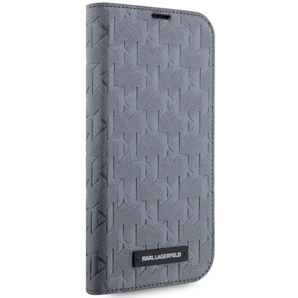 Case Karl Lagerfeld KLBKP14XSAKLHPG iPhone 14 Pro Max 6.7" bookcase silver/silver Saffiano Monogram Case