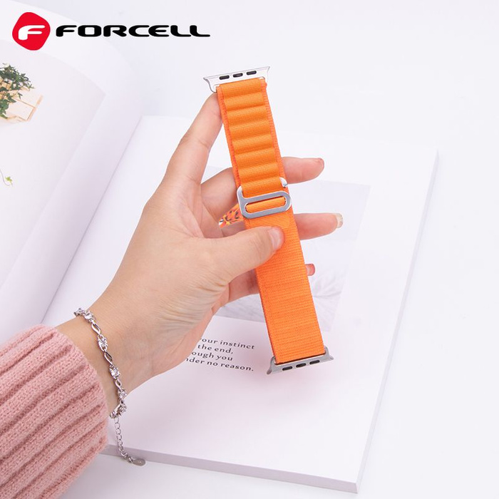 FORCELL F-DESIGN FA13 pasek do APPLE Watch 42 / 44 / 45 / 49 mm pomarańczowy