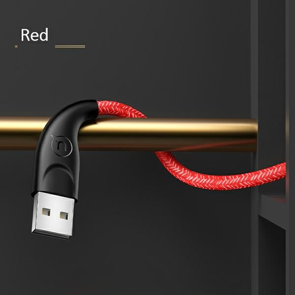 USAMS Kabel opletení U41 MicroUSB/USB Fast Charge 3m červená/červená SJ399USB02 (US-SJ399)