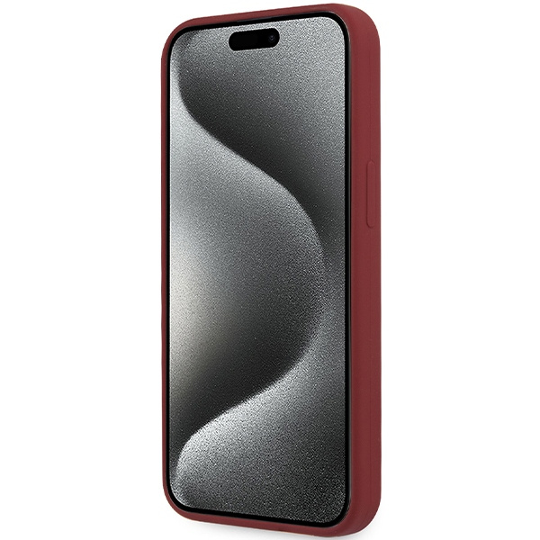 Coque Bmw Bmhmp15lslblre IPhone 15 Pro 6.1" Rouge/Rouge Hardcase Silicone Big Logo MagSafe Case