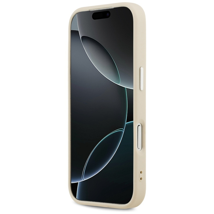 Etui Guess Peony Hot Stamp Script        MagSafe do iPhone 17 Pro beżowy