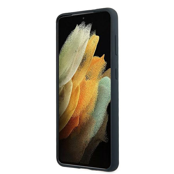 Coque MERCEDES Samsung Galaxy S21 Ligne silicone MEHCS21SSILNA Étui rigide bleu